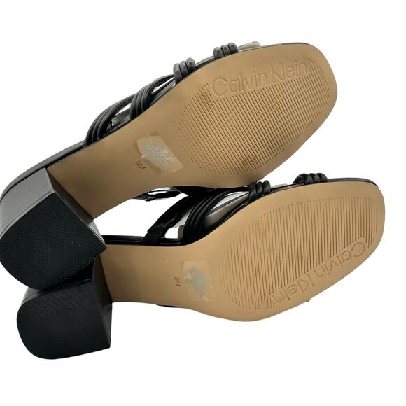 Calvin Klein Women's Black‎ Leather Terisa Slide Sandals Size 9M - Picture 10 of 12